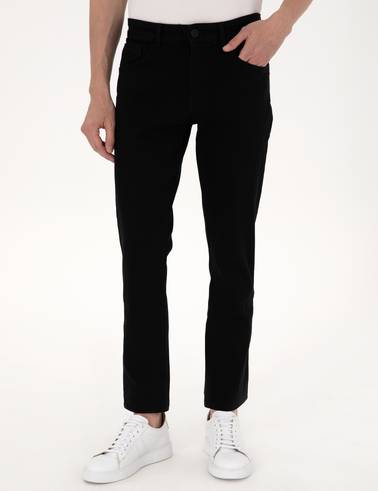 Siyah Straight Fit Jean Pantolon