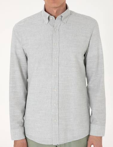 Yeşil Slim Fit Uzun Kollu Gömlek