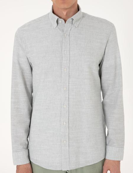 Yeşil Slim Fit Uzun Kollu Gömlek - 50307101033