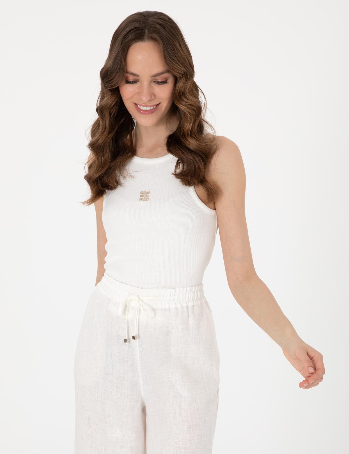 Ekru Ex. Slim Fit Tişört - 50305812036