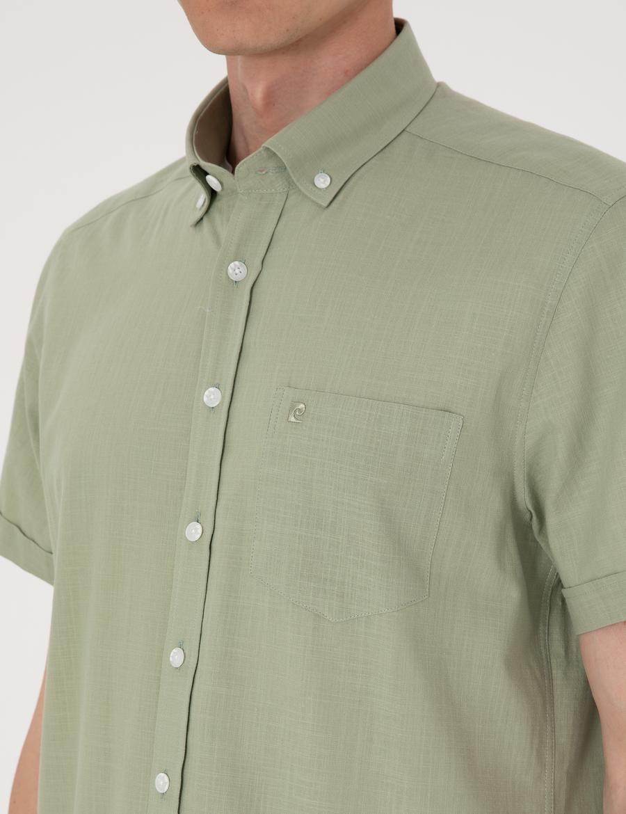 Yeşil Regular Fit Kısa Kollu Gömlek