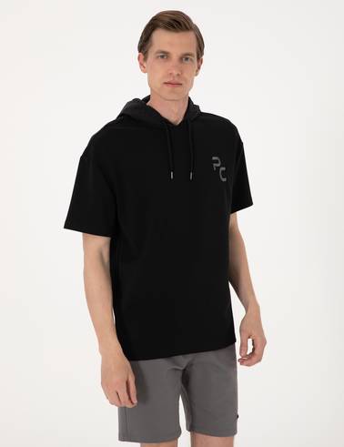 Siyah Comfort Fit Sweatshirt