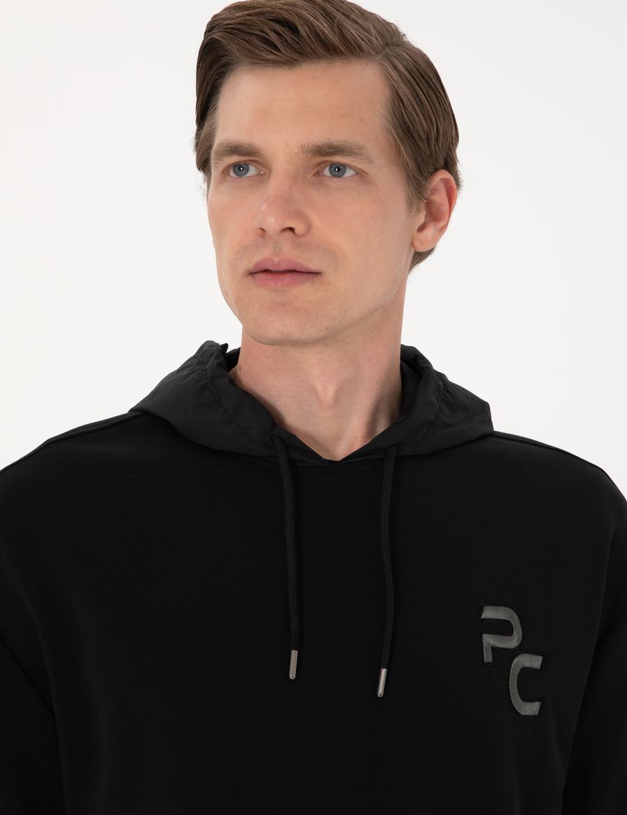 Siyah Comfort Fit Sweatshirt