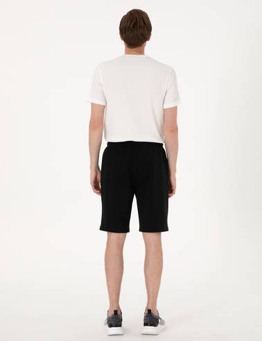 Siyah Comfort Fit Modal Kumaş Örme Şort