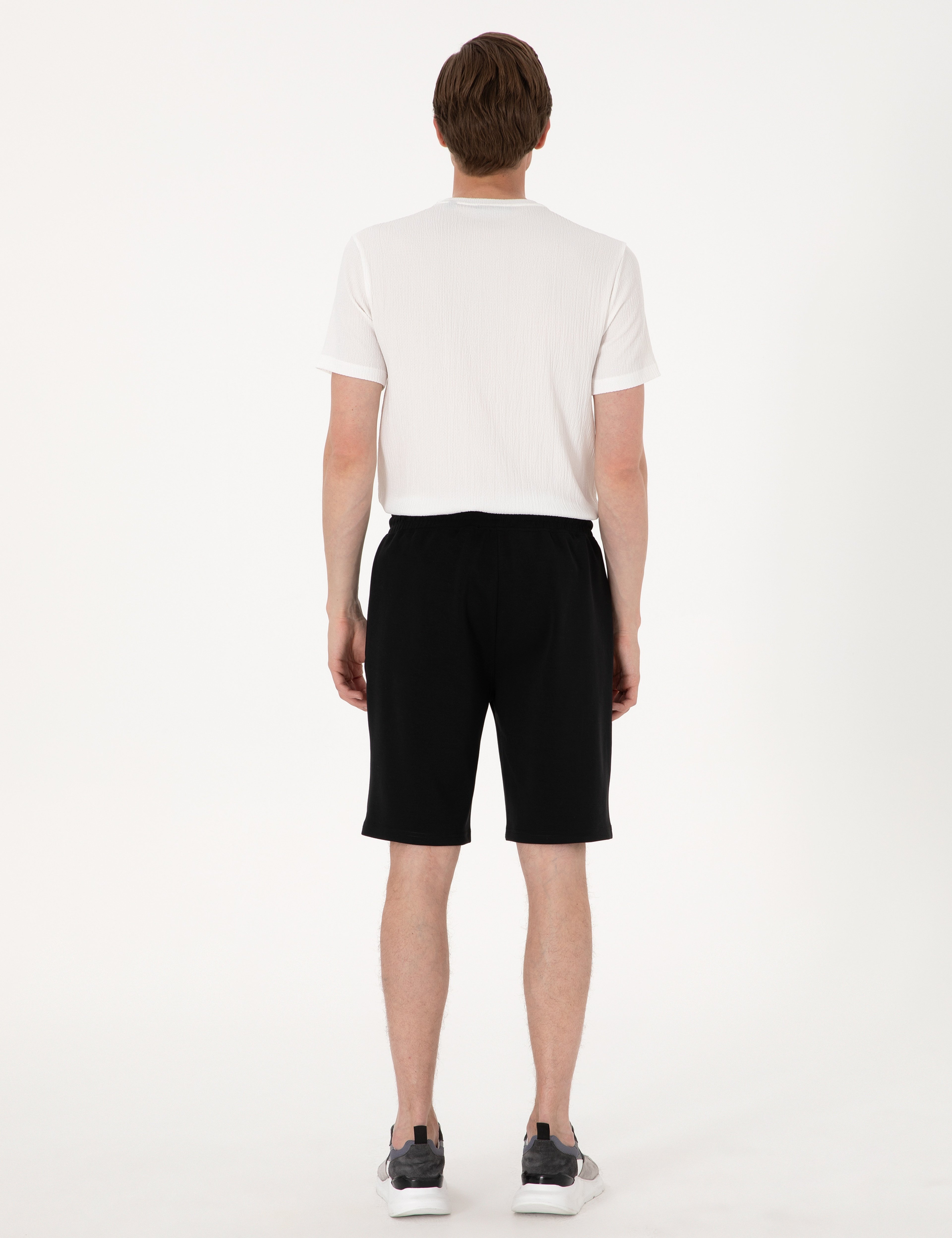 Siyah Comfort Fit Modal Kumaş Örme Şort