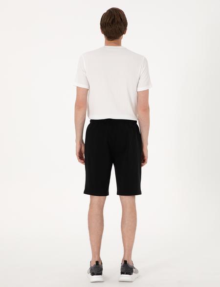 Siyah Comfort Fit Modal Kumaş Örme Şort - 50302604049