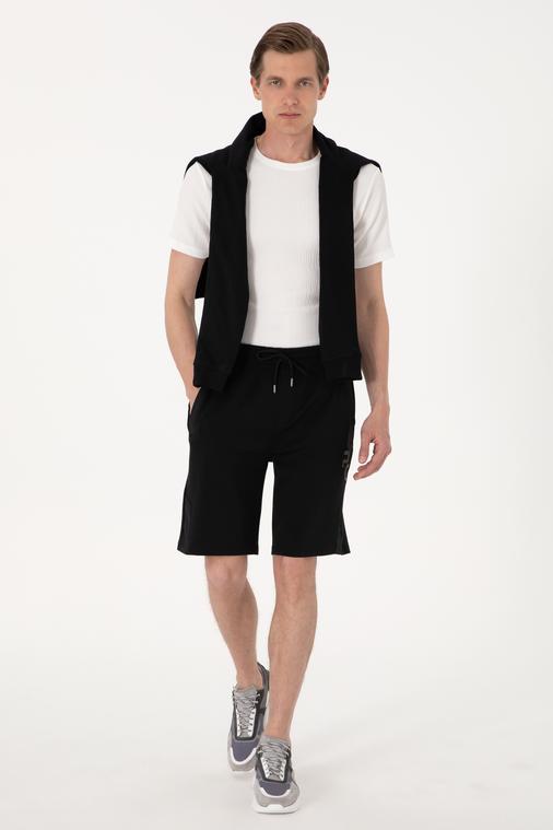 Siyah Comfort Fit Modal Kumaş Örme Şort