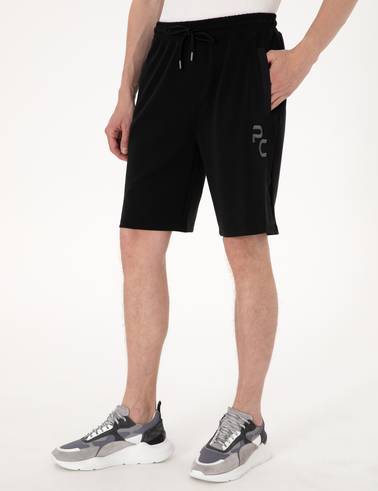 Siyah Comfort Fit Modal Kumaş Örme Şort