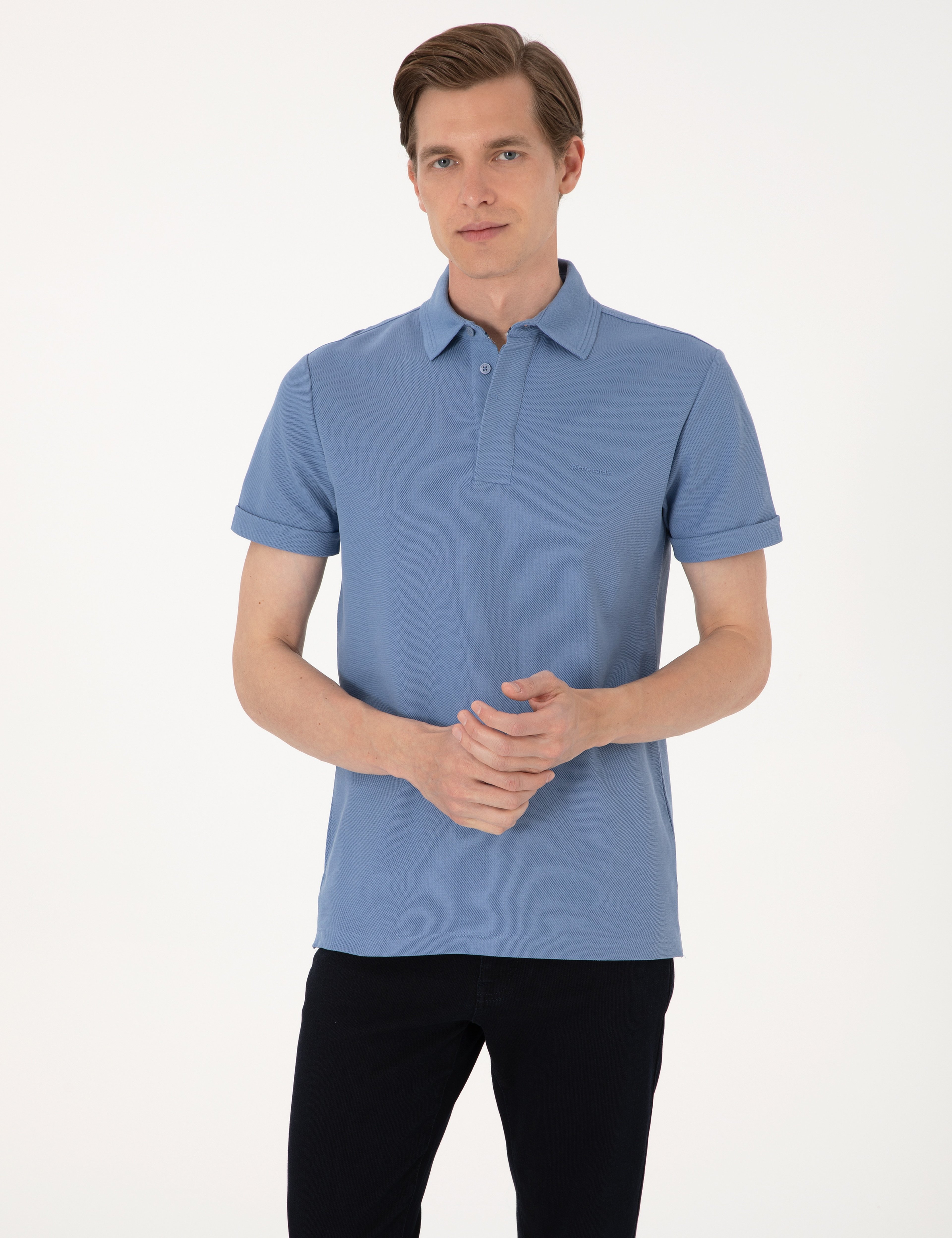 Mavi Slim Fit %100 Pamuk Kıvrılmaz Amerikan Pike Polo Yaka Basic Tişört