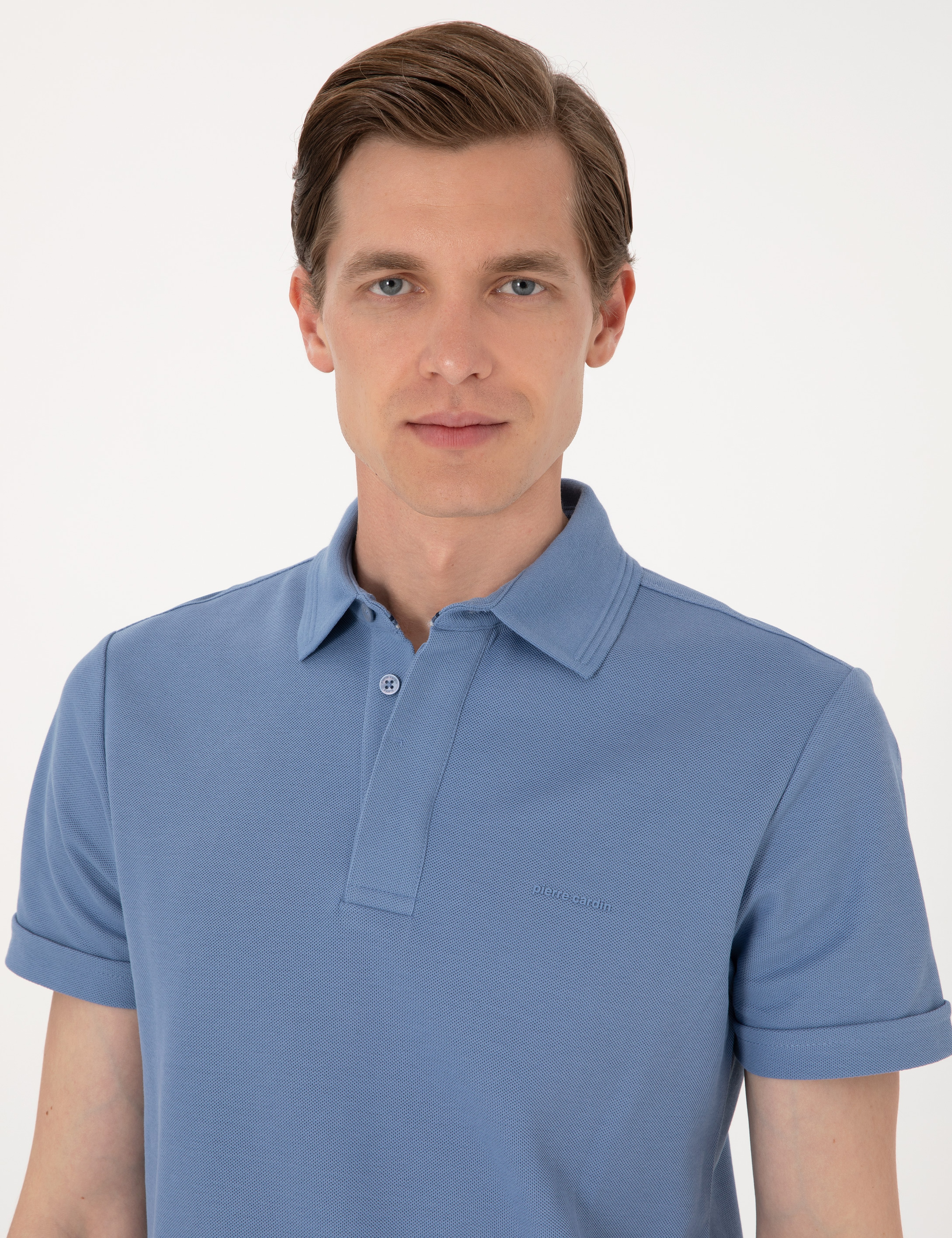 Mavi Slim Fit %100 Pamuk Kıvrılmaz Amerikan Pike Polo Yaka Basic Tişört - Image 2