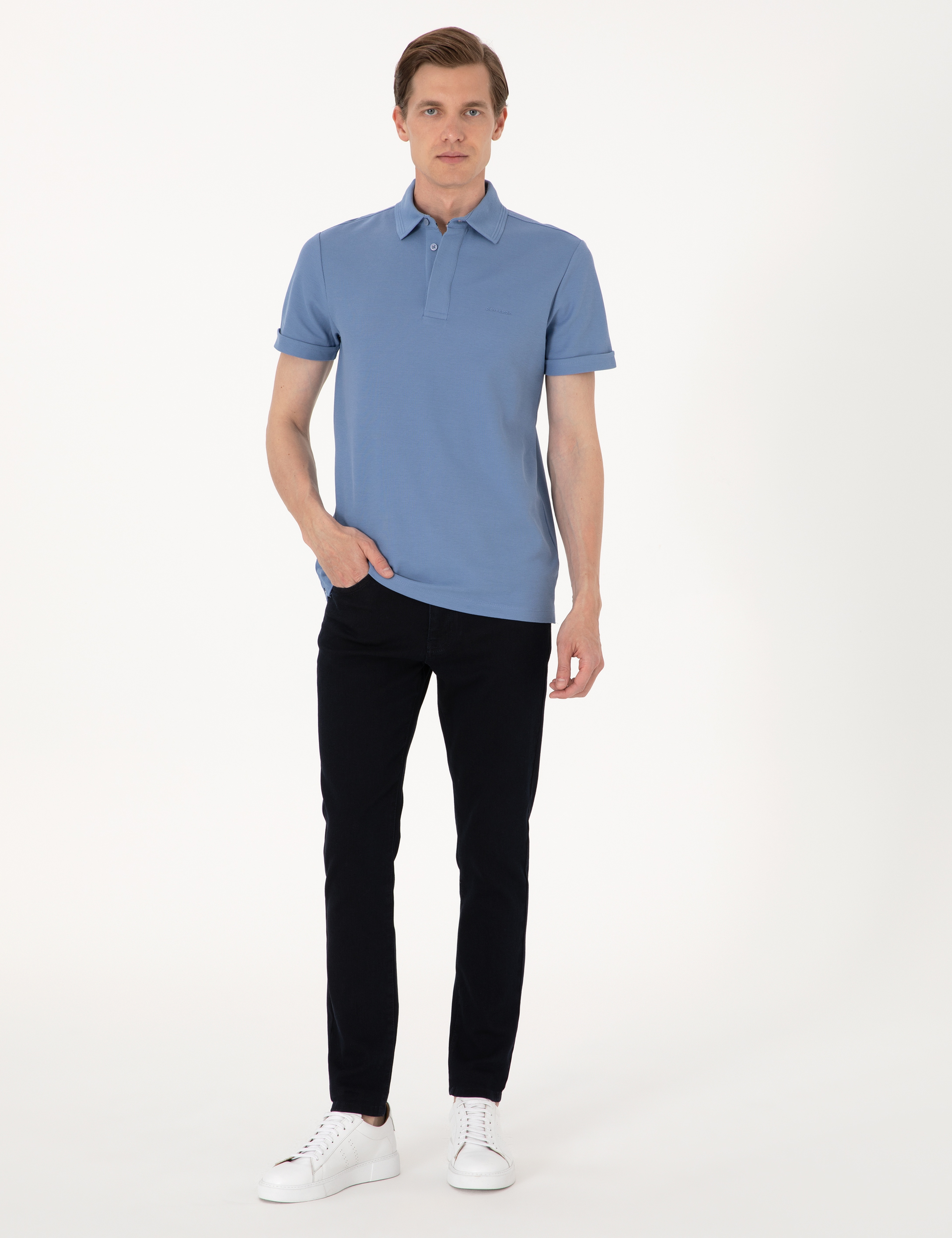 Mavi Slim Fit %100 Pamuk Kıvrılmaz Amerikan Pike Polo Yaka Basic Tişört - Image 4