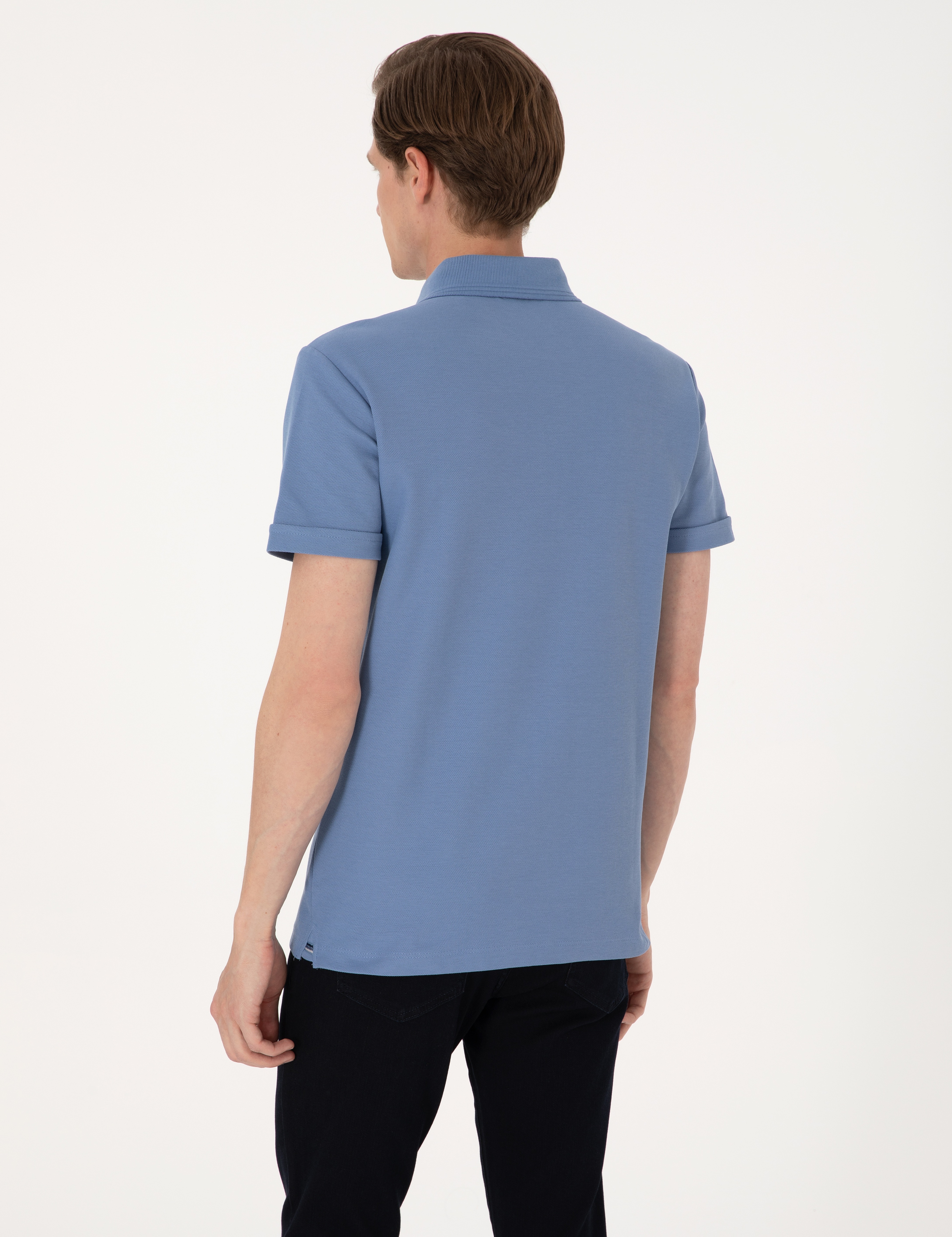 Mavi Slim Fit %100 Pamuk Kıvrılmaz Amerikan Pike Polo Yaka Basic Tişört - Image 5