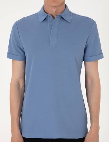 Mavi Slim Fit %100 Pamuk Kıvrılmaz Amerikan Pike Polo Yaka Basic Tişört