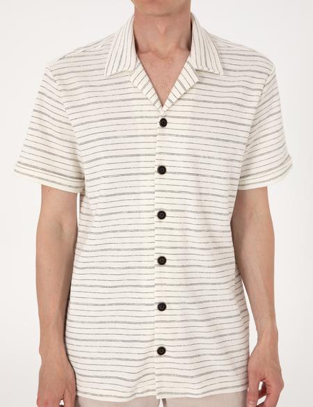 Bej Regular Fit Örme Gömlek - 50303892216