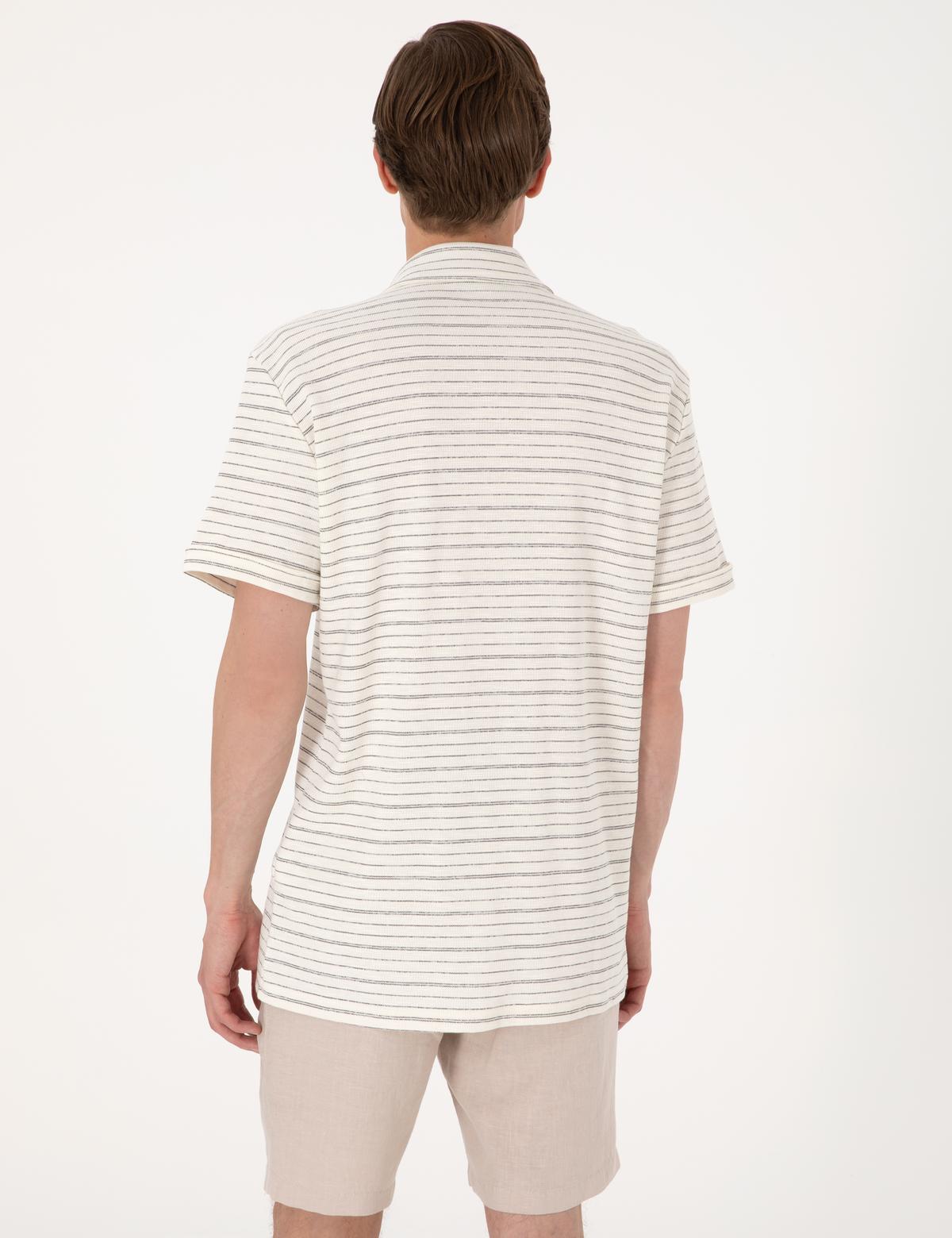 Bej Regular Fit Örme Gömlek - 50303892216