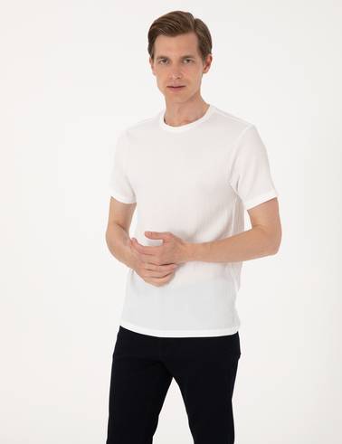 Ekru Slim Fit Tişört