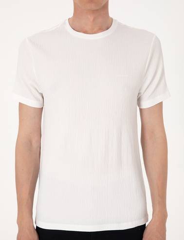 Ekru Slim Fit Tişört