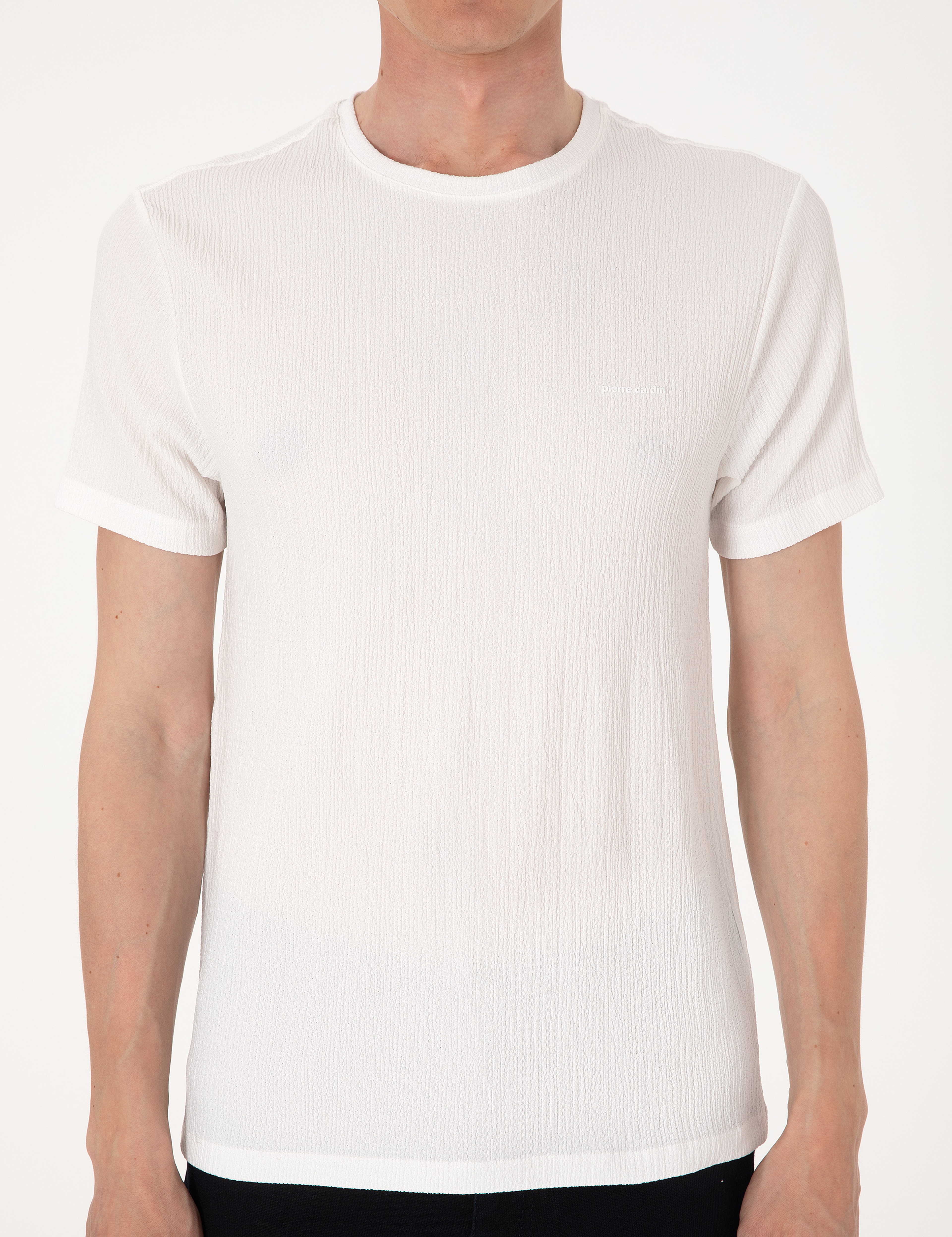 Ekru Slim Fit Tişört - Image 6