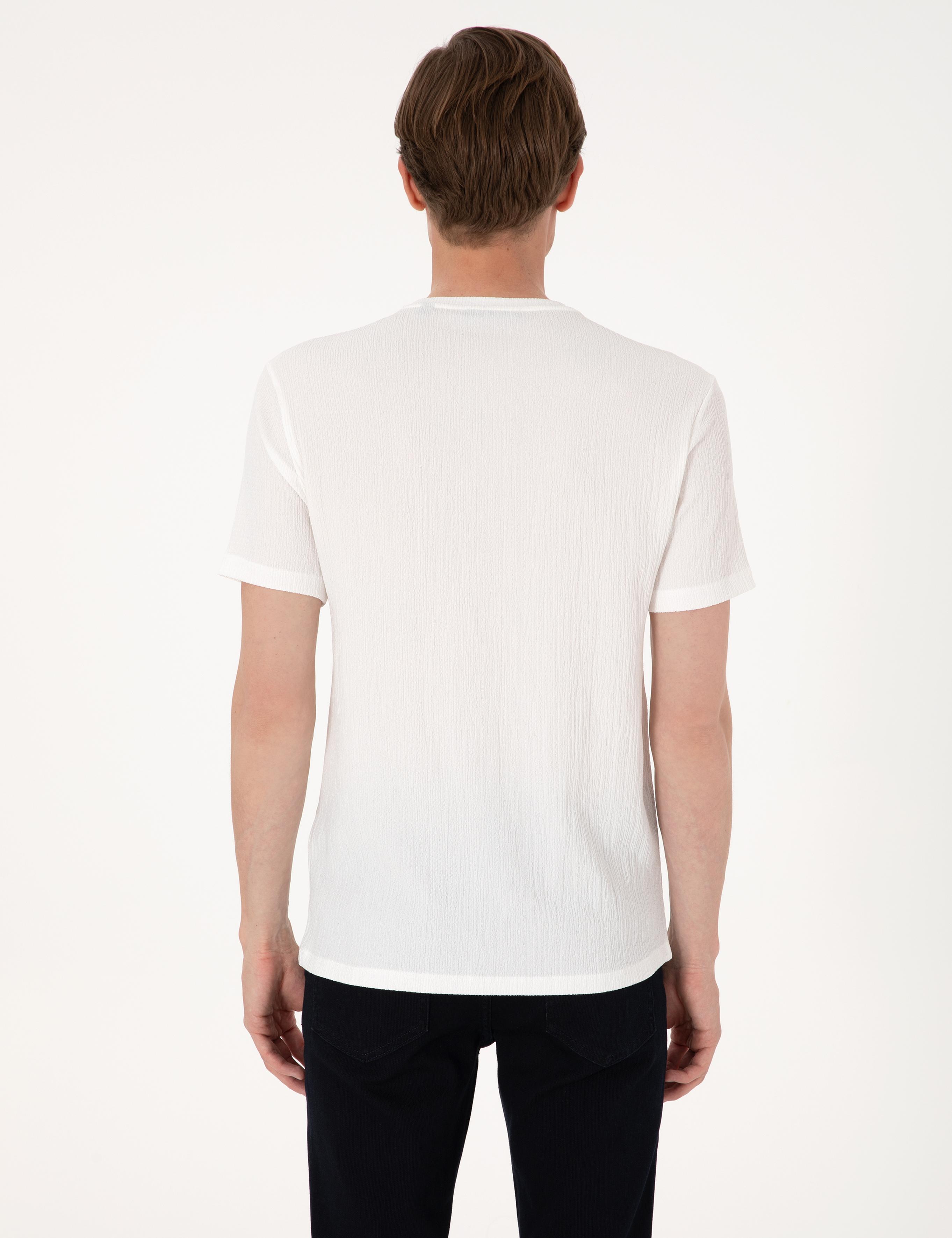 Ekru Slim Fit Tişört