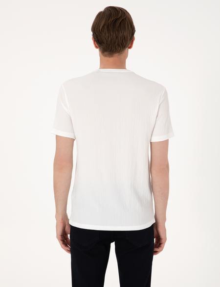 Ekru Slim Fit Tişört - 50306802026