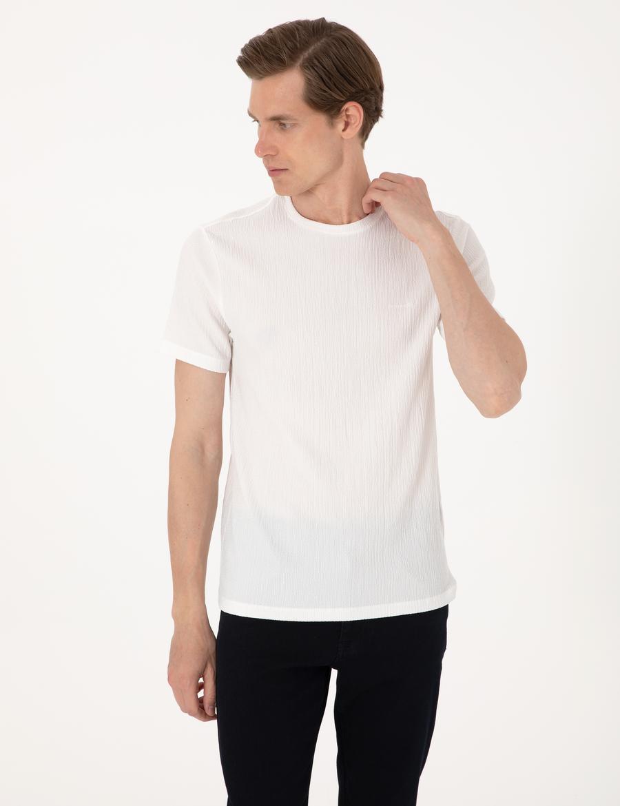 Ekru Slim Fit Tişört