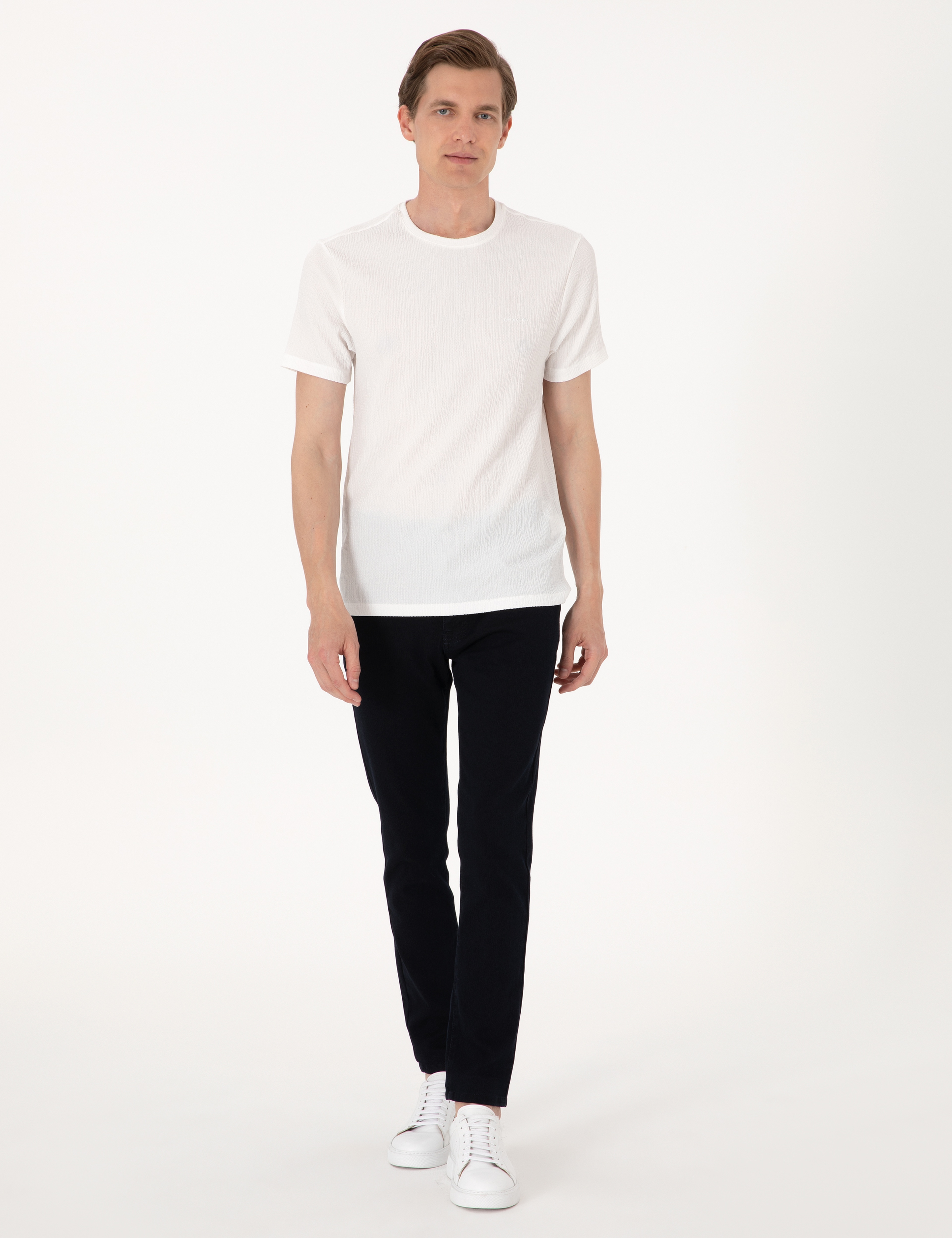 Ekru Slim Fit Tişört
