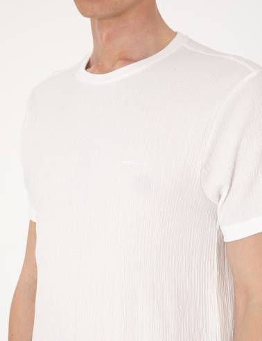 Ekru Slim Fit Tişört