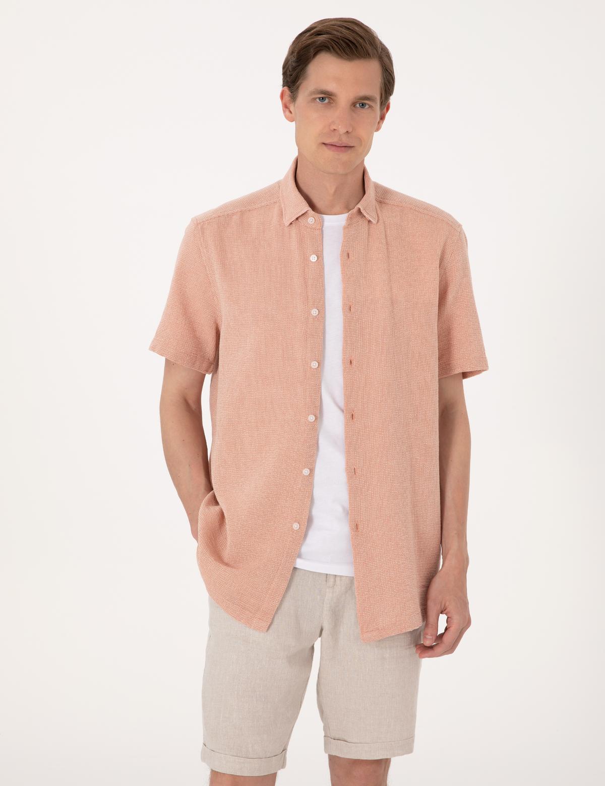 Mercan Comfort Fit Kısa Kollu Gömlek