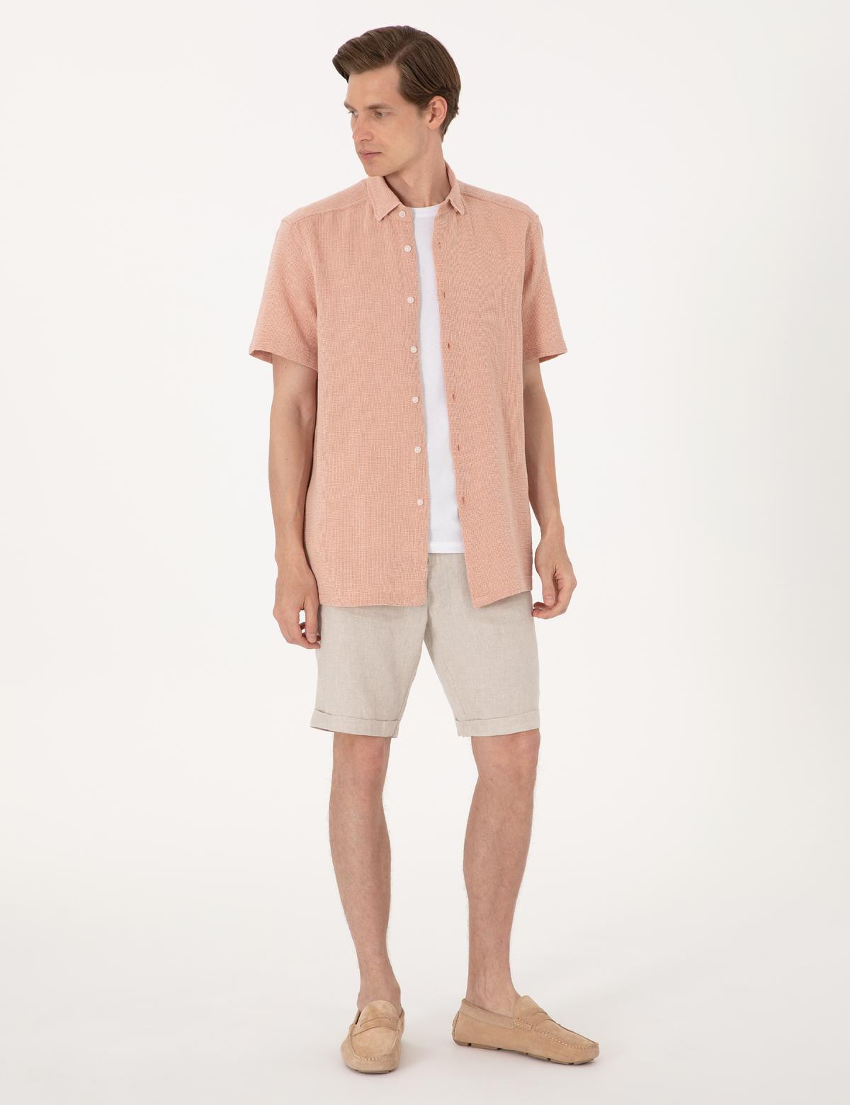 Mercan Comfort Fit Kısa Kollu Gömlek - 50307070015