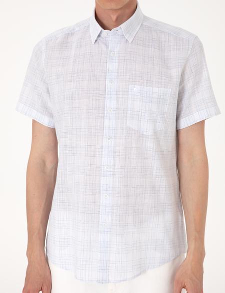 Mavi Regular Fit Kısa Kollu Ekose Gömlek - 50304523006