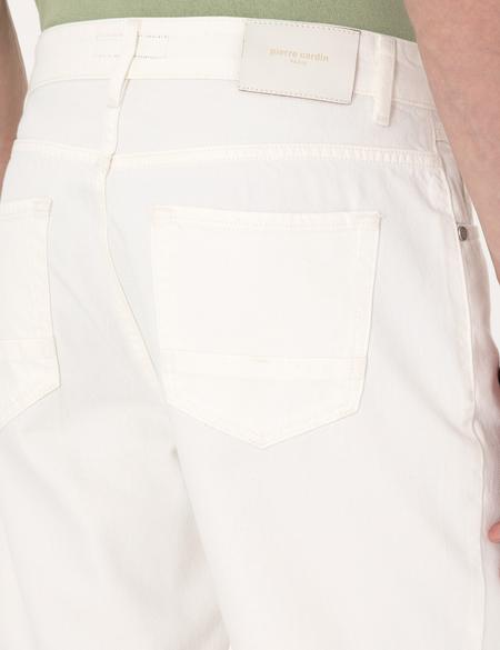 Ekru Slim Fit Jean Şort - 50302745014