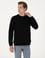 Siyah 3 İplik Regular Fit Bisiklet Yaka Basic Sweatshirt