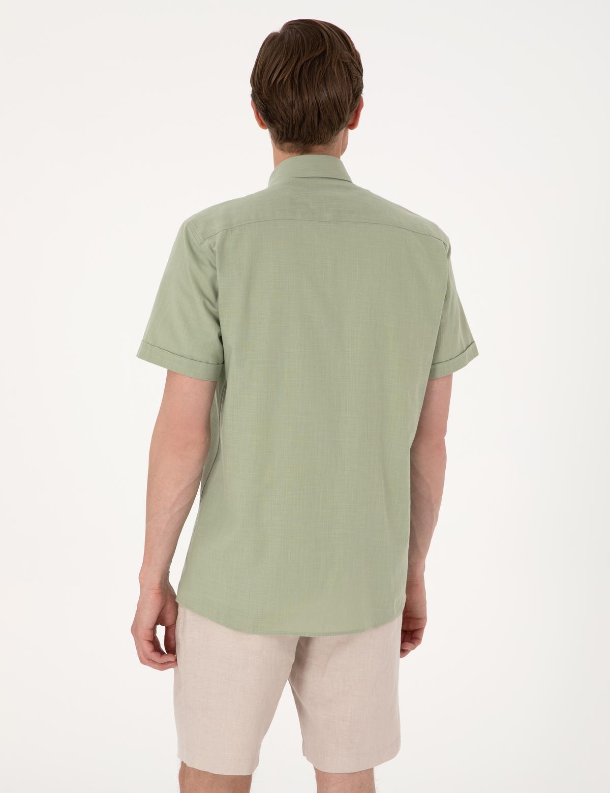 Yeşil Regular Fit Kısa Kollu Gömlek - 50302730008