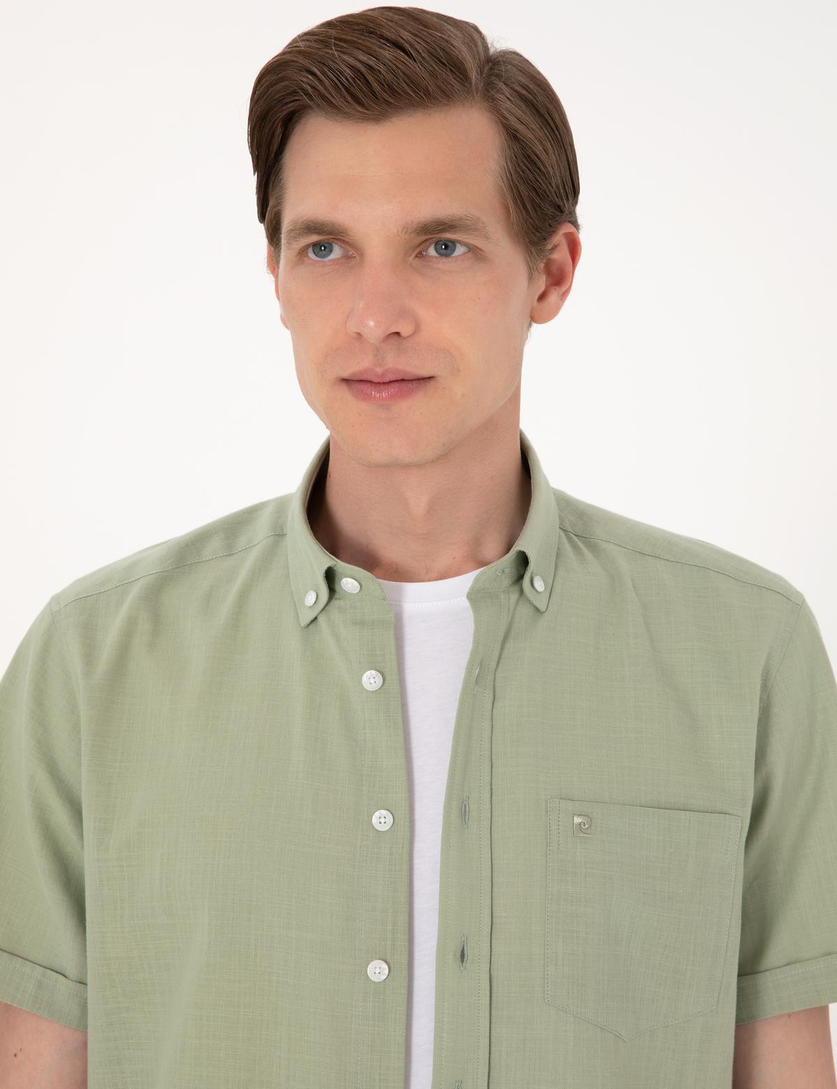 Yeşil Regular Fit Kısa Kollu Gömlek - 50302730008