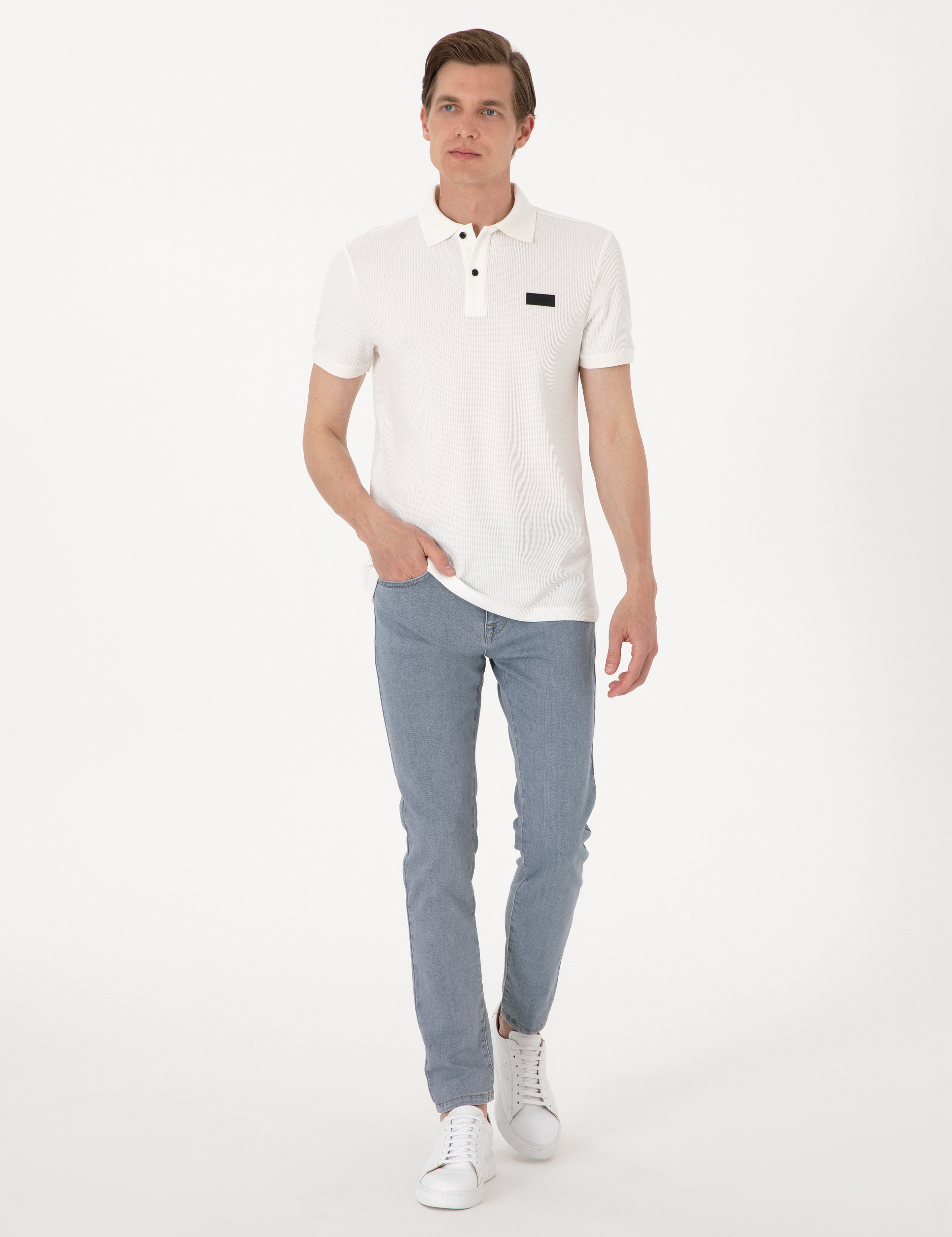 Açık Mavi Slim Fit Jean Pantolon - Image 3