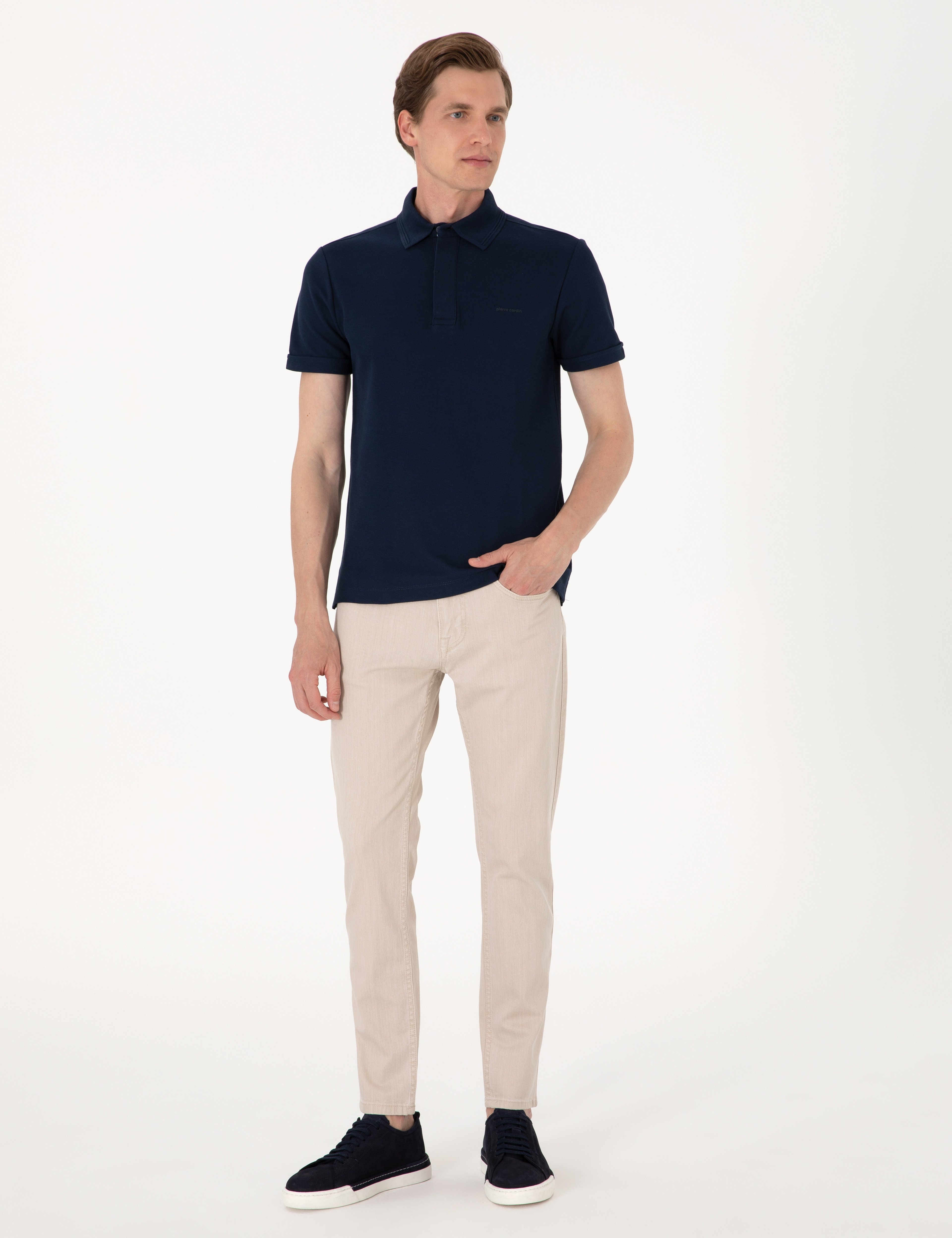 Bej Slim Fit Jean Pantolon - Image 1
