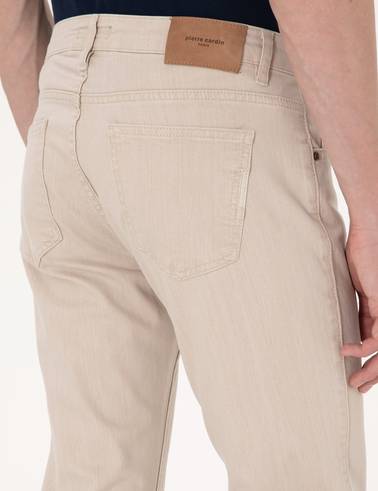 Bej Slim Fit Jean Pantolon