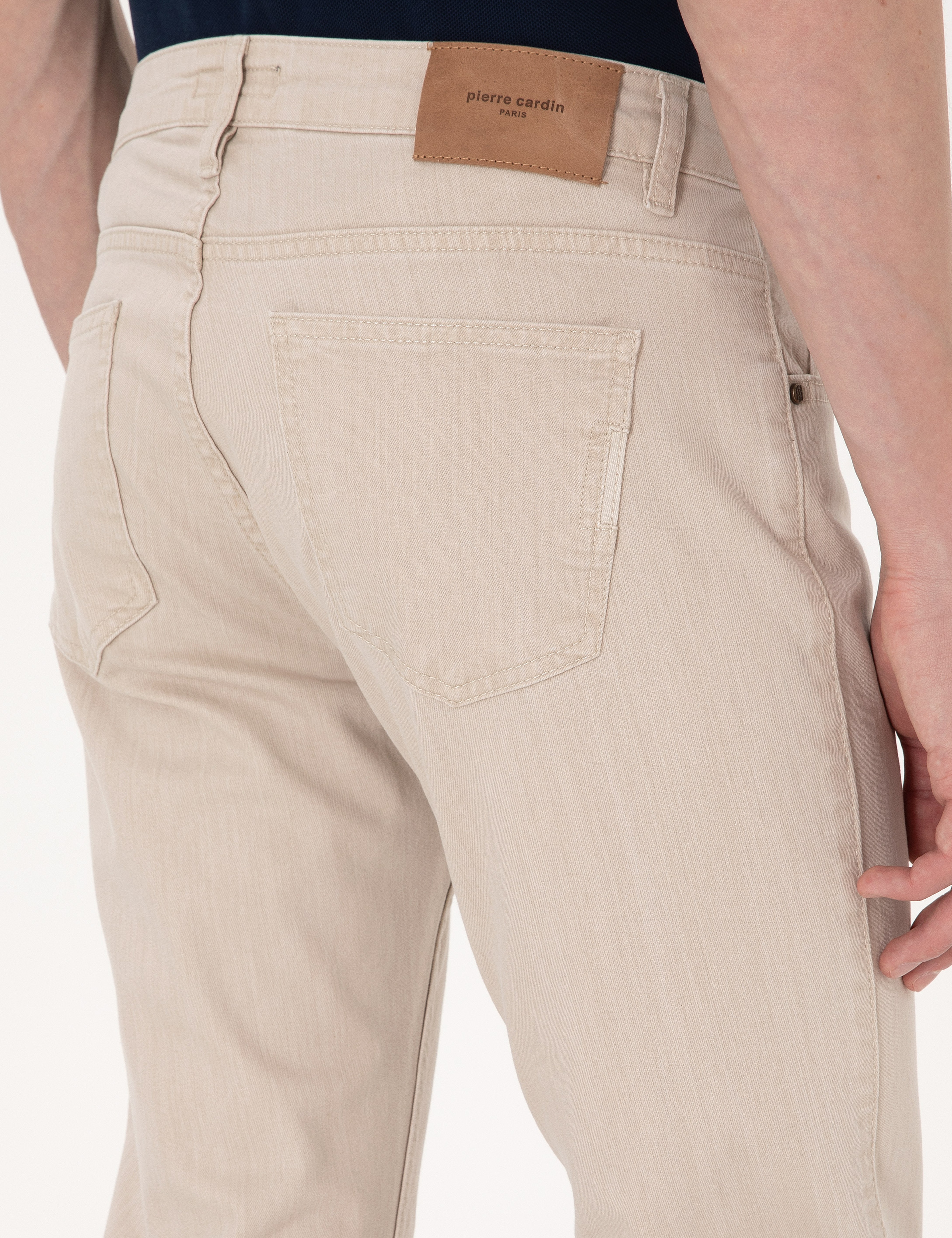 Bej Slim Fit Jean Pantolon - Image 6