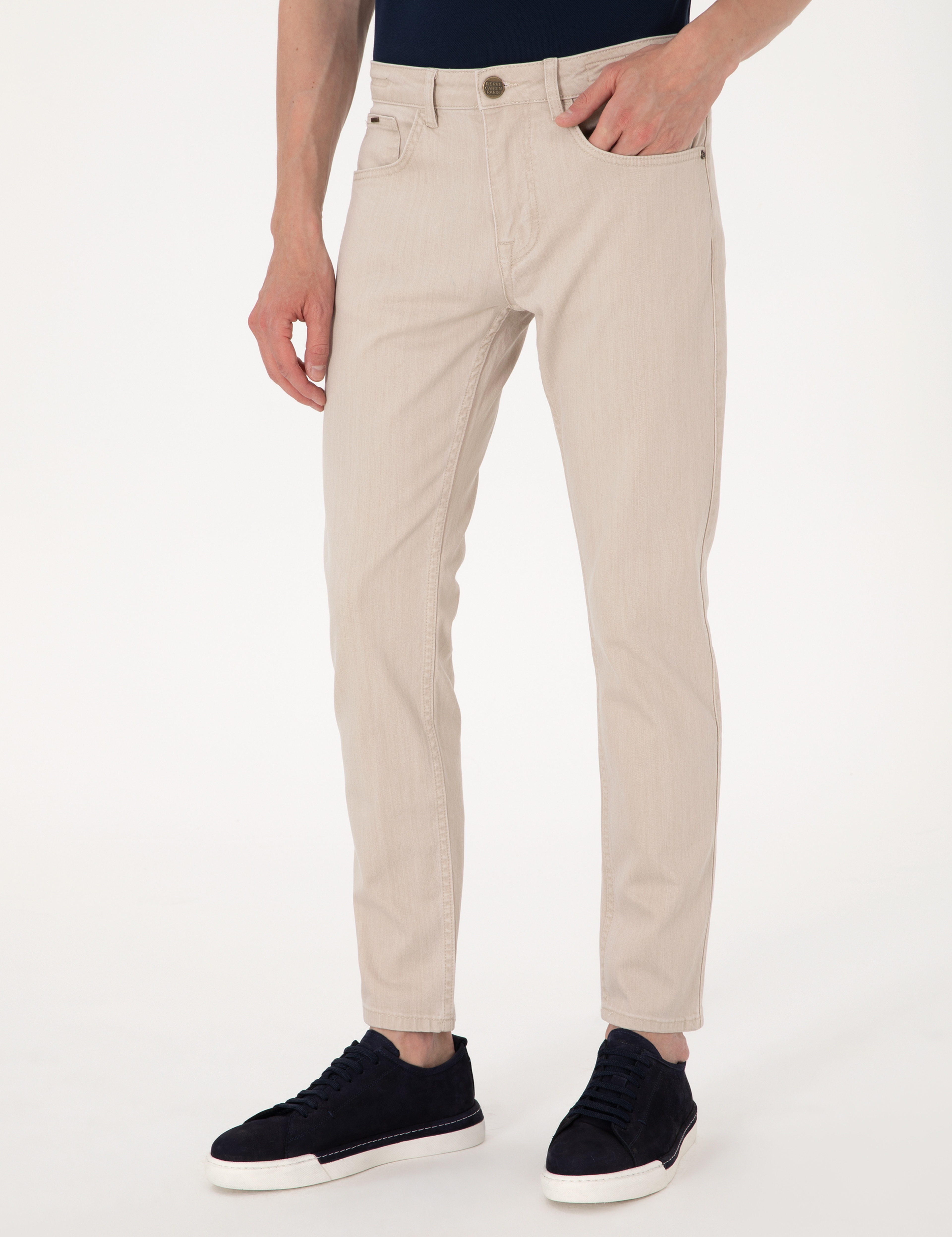 Bej Slim Fit Jean Pantolon - Image 2