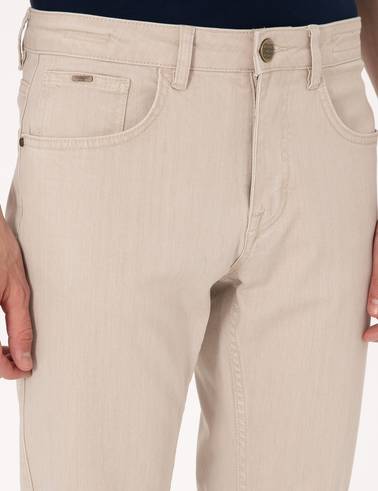 Bej Slim Fit Jean Pantolon