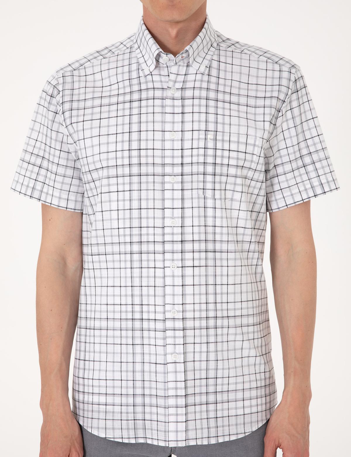 Gri Regular Fit Kısa Kollu Gömlek - 50303387023