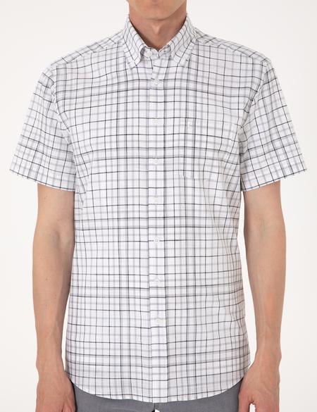 Gri Regular Fit Kısa Kollu Gömlek - 50303387023