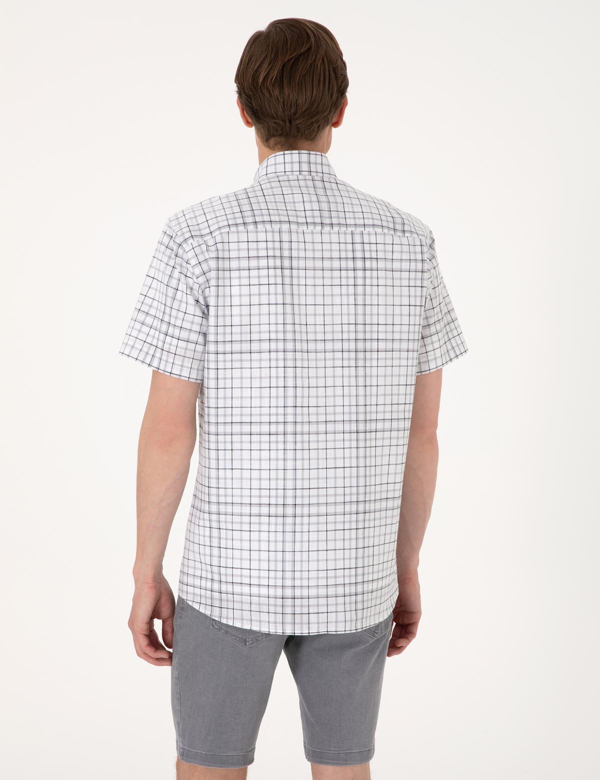 Gri Regular Fit Kısa Kollu Gömlek - 50303387023