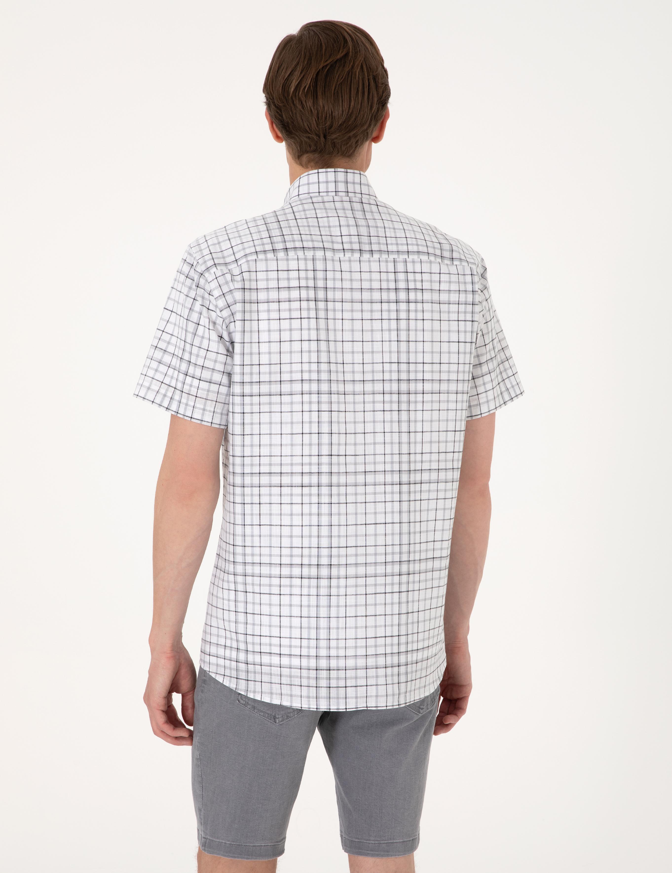 Gri Regular Fit Kısa Kollu Gömlek