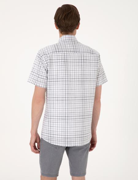 Gri Regular Fit Kısa Kollu Gömlek - 50303387023