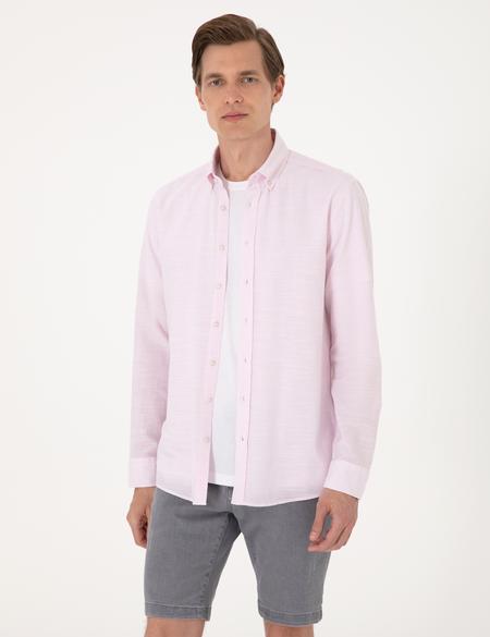 Nar Çiçeği Slim Fit Uzun Kollu Gömlek - 50307101025