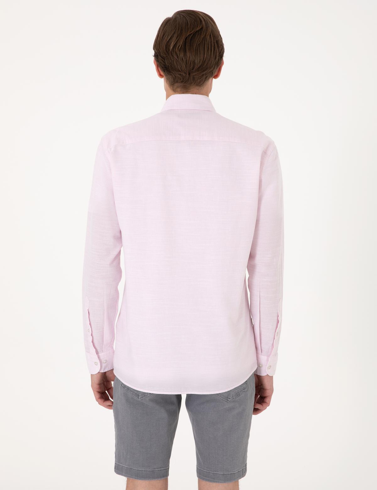 Nar Çiçeği Slim Fit Uzun Kollu Gömlek - 50307101025