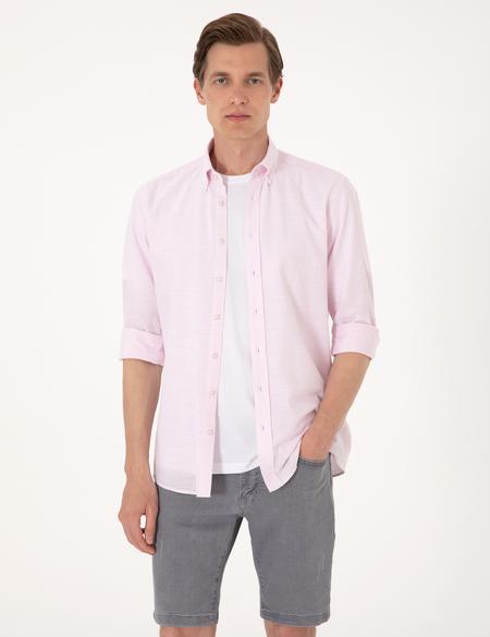 Nar Çiçeği Slim Fit Uzun Kollu Gömlek - 50307101025