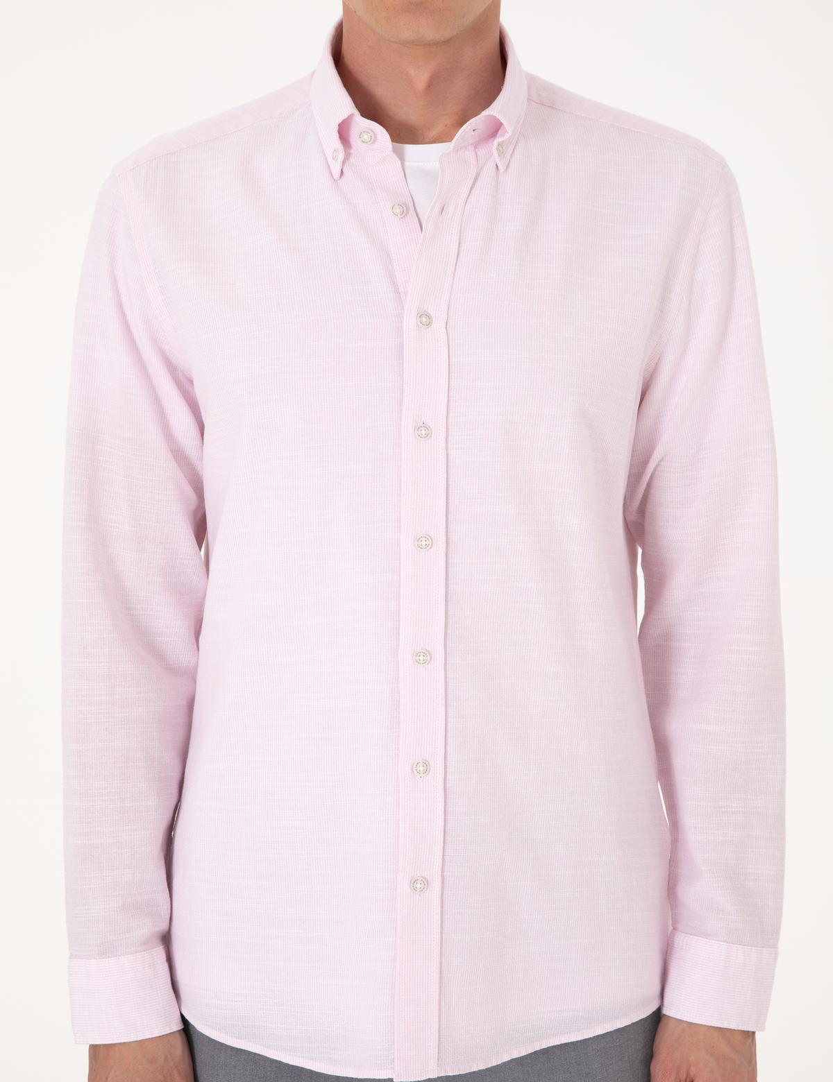 Nar Çiçeği Slim Fit Uzun Kollu Gömlek - 50307101025