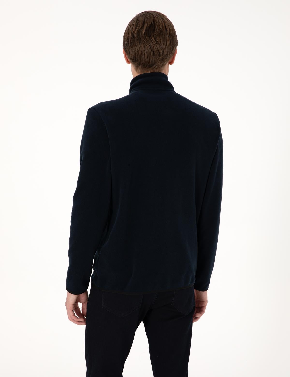 Lacivert Regular Fit Yarım Fermuarlı Polar Sweatshirt - 50314056003